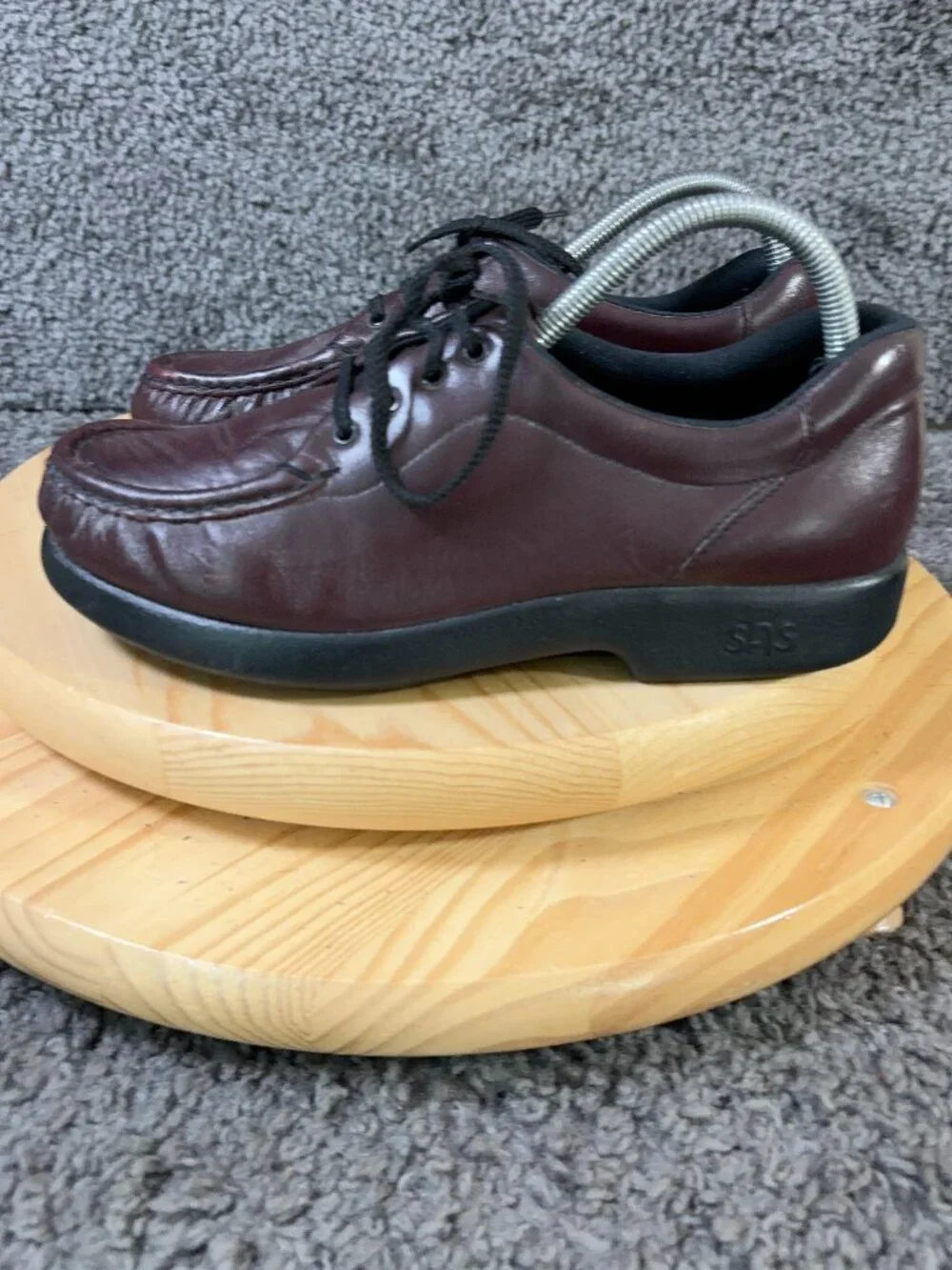 SAS Take Time Shoes Mens Size 9 Burgundy Lace Up Casual Orthopedic Made in USA